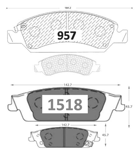 Kit Pastillas Delanteras + Traseras Freno Brembo Chevrolet Tahoe 2016 2021
