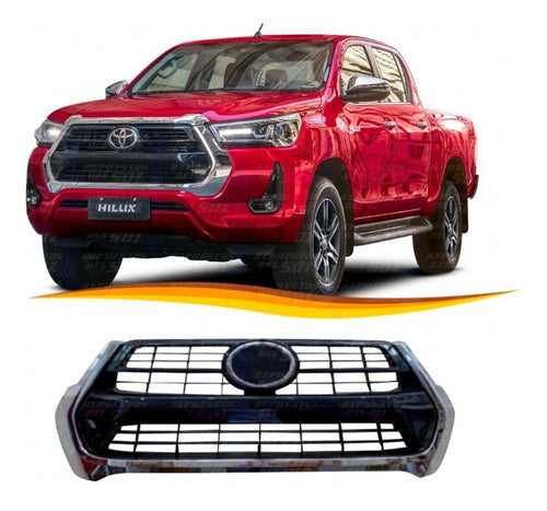 Mascara Toyota Hilux 2021 2022 Negra Moldura Cromada