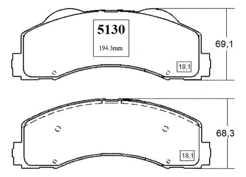 Pastilla Freno Delantero Ford F150 4.9 2015