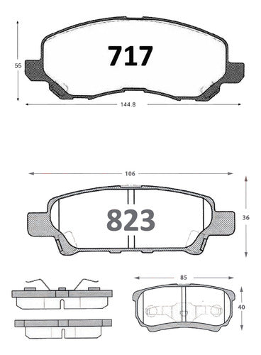 Kit Pastillas Delanteras + Traseras Freno Jeep Patriot 2006 2017