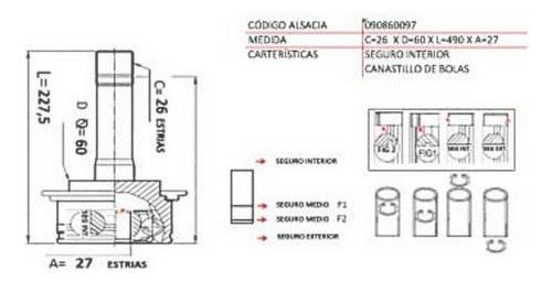 Punta Homocinetica R/L Hilux 2.2 4y 1989 1993