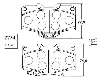 Pastilla Freno Delantero Toyota Land Cruiser 2.4 1993 1996