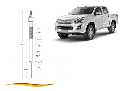 Set Bujia Incandescente Chevrolet Dmax 2.5 2012 2019 4 Uds