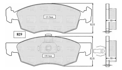 Pastilla Freno Delantero Fiat Doblo 1.3 2004 2006