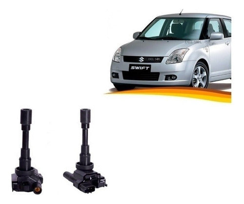 Par Bobinas Encendido Suzuki Swift 2005 2011 Marca SEIWA (Japón) 3 pines 2 polos