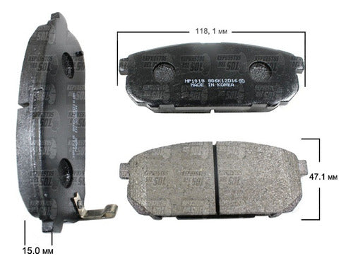 Pastilla Freno Trasero Kia Sorento 3.5 2003 2007