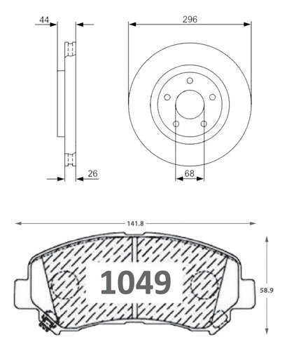 Discos Freno Con Pastilla Nissan Qashqai 2008 2015