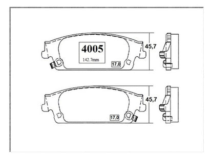 Pastilla Freno Trasero Chevrolet Silverado 1.5 2014 2018