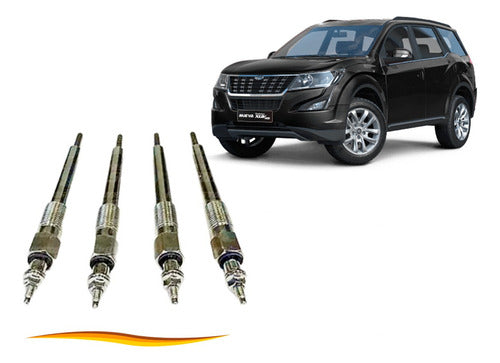 Set Bujia Incandescente Mahindra Xuv500 2.2 2013 2021 4 Uds