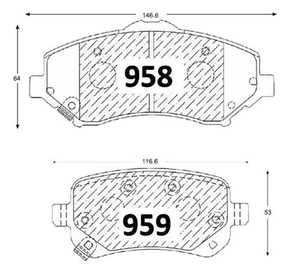 Kit Pastillas Delanteras + Traseras Freno Chrysler Town & Country 2008 2015