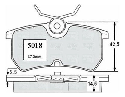 Pastilla Freno Trasero Ford Fiesta 1.6 2004