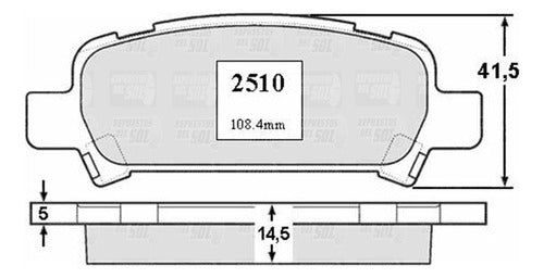 Pastilla Freno Trasero Subaru Legacy 2.5 2000 2004