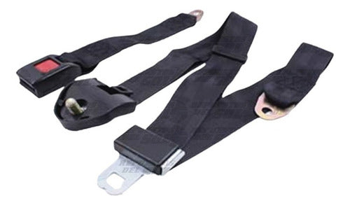 Cinturon Seguridad 3 Puntas Ajustable Negro (par)