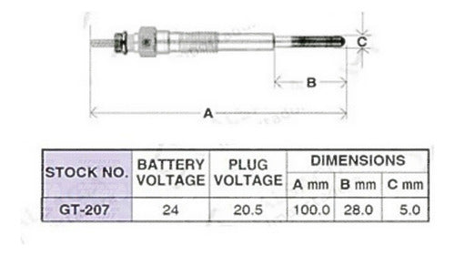 Bujia Incandescente Daihatsu Delta 3.0 B 1979 1980 X 10 und