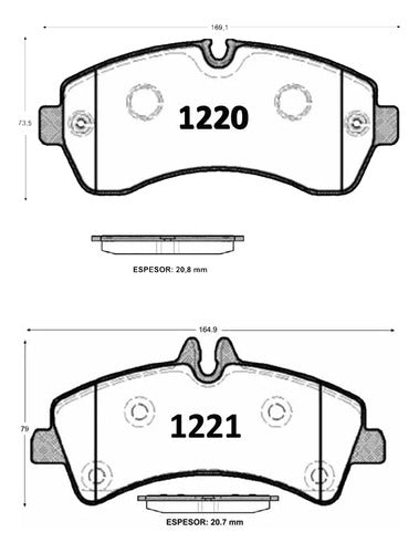 Kit Pastillas Delanteras + Traseras Freno Mercedes Benz Sprinter 2012 2024