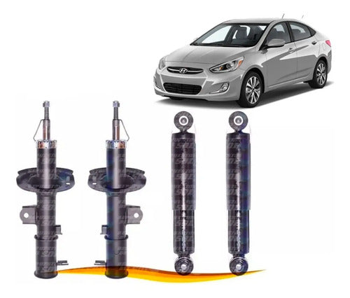 Amortiguador Hyundai Accent Rb 2011 2018 Delantero + Trasero Kit