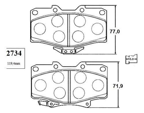 Pastilla Freno Delantero Toyota Hilux Surf 3.0 1993 1996