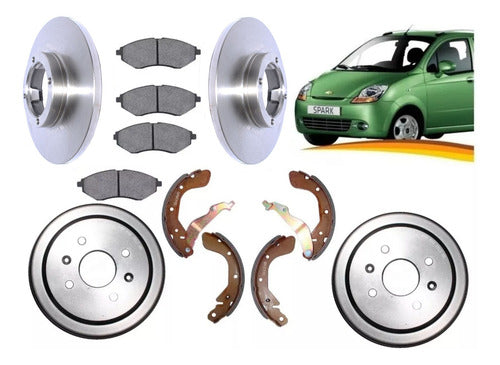 Kit Freno Chevrolet Spark 2004-2016 Delantero Y Trasero