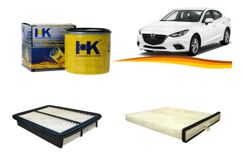 Kit Filtros Mazda 3 2.0 13-18 Aceite Aire Polen