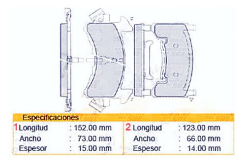 Pastilla Freno Delantero Chevrolet S10 2.2 134 1994 2004