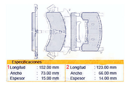Pastilla Freno Delantero Chevrolet S10 2.2 134 1994 2004