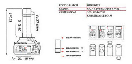 Punta Homocinetica R/L Subaru Justy 1.2 Ef12 1988 1993