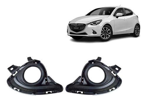 Kit Neblinero Mazda 2 Hb 1.5 2016 2019 Bisel Negro