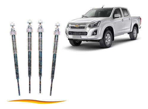 Set Bujia Incandescente Chevrolet Dmax 2.5 2012 2019 4 Uds