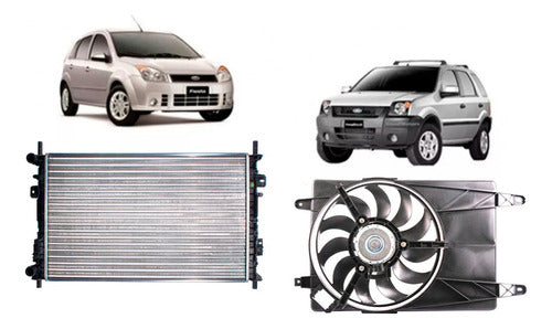 Radiador Motor Ford Fiesta Ecosport 1.6 2003 2009 + Electro