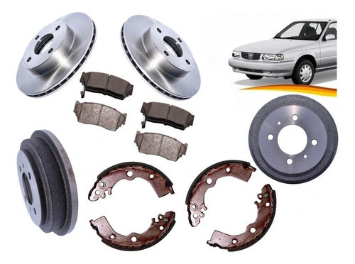 Kit Freno Nissan V16 1.6 1990 2010 Delantero + Trasero Ventilados