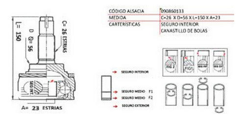 Punta Homocinetica R/L Tercel 1.3 2e 1990 1992