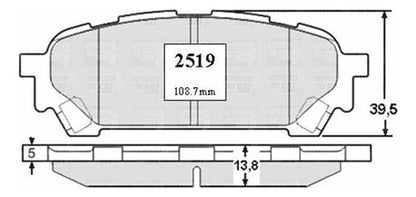 Pastilla Freno Trasero Subaru Impreza 2.5 2003 2007