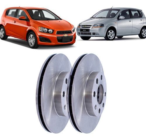 Par Disco Freno Delantero Ventilado Chevrolet Aveo 2005 2015