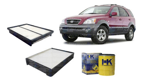 Kit Filtros Sorento 3.5 2003 2007 Aire Aceite Polen