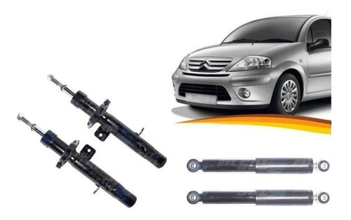 Par Amortiguador Delantero + Par Amortiguador Trasero Citroen C3 2003 2010