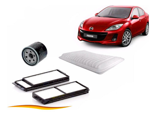 Kit Filtros Mazda 3 1.6 04-13 Aceite Aire Polen