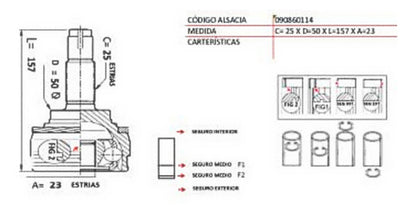 Punta Homocinetica R/L Elantra J2 1.8 1996 2000