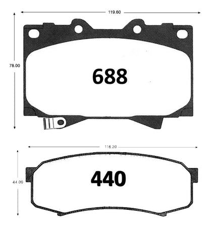 Pastillas Freno Gtx Toyota Sequoia 2001 2004 Kit