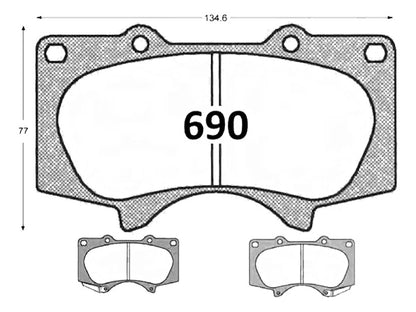 Pastillas Freno Gtx Mitsubishi Pajero 2011 2019 Kit