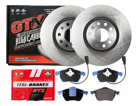 Par Kit Discos Frenos + Pastillas Gtx Audi A4 2001 2004