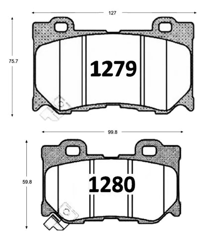 Pastillas Freno Gtx Gold Nissan 370z 2009 2017 Kit