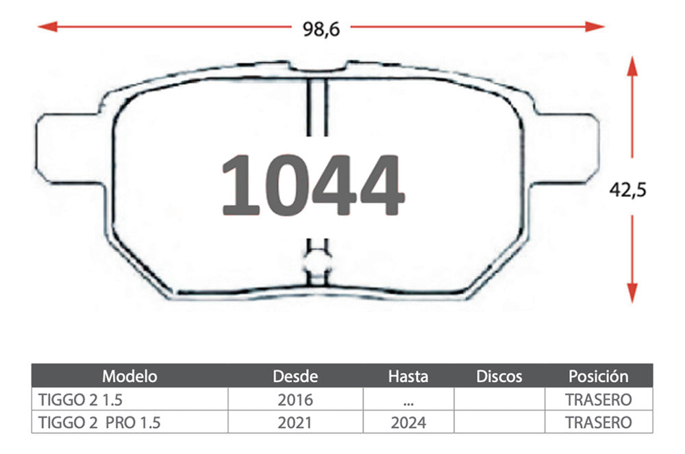 Discos Freno + Pastillas Gtx Chery Tiggo 2 2016 2024
