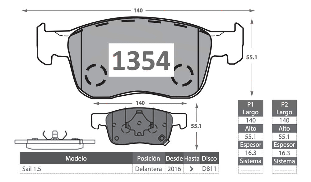 Discos Freno + Pastillas Chevrolet Sail Ii 2015 2023