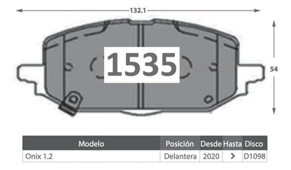 Discos Freno + Pastillas Chevrolet Onix 2020 2024